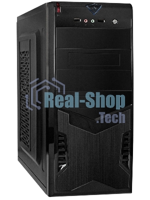 Компьютерный корпус Miditower ExeGate CP-604-UNS450 (ATX, БП UNS450 с вент. 12см, 2*USB, аудио, черный)