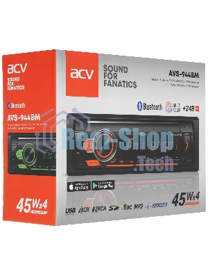 Автомагнитола ACV AVS-944BM, 1 DIN, Bluetooth, USB Type-A, AUX