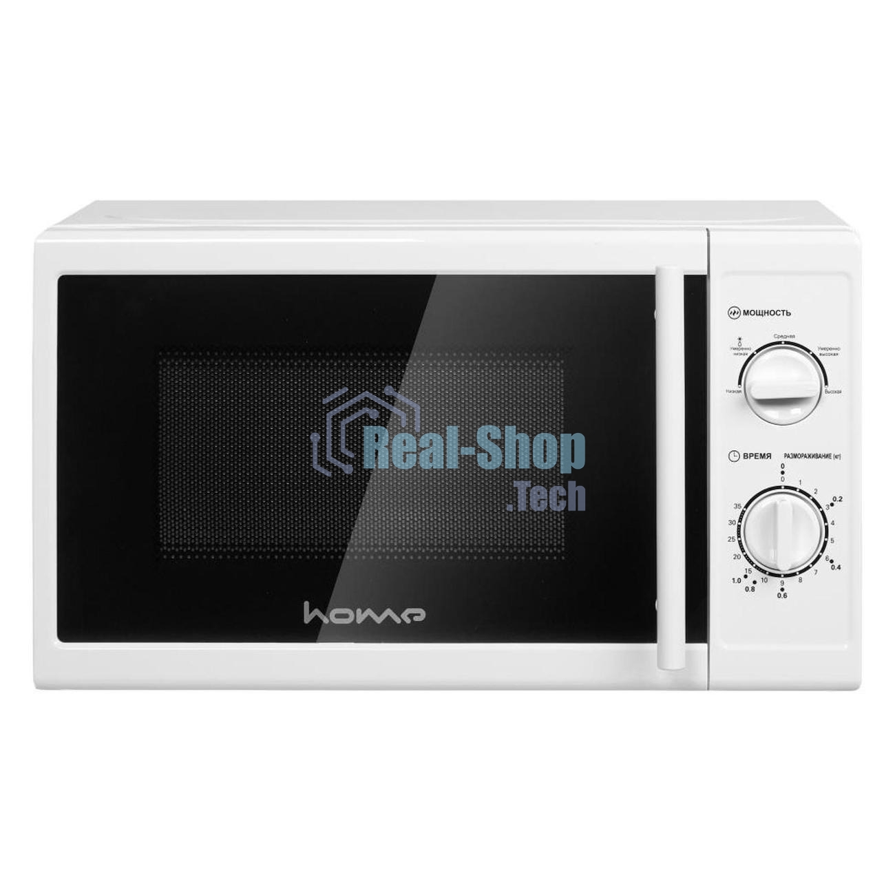 Микроволновая печь HOME HMM207СW белый, 20 л, 700 Вт, переключатели - поворотный механизм