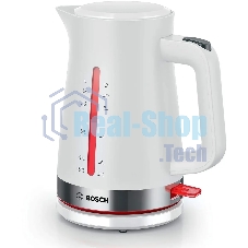 Чайник электрический Bosch TWK4M221 1.7 л, белый корпус: пластик