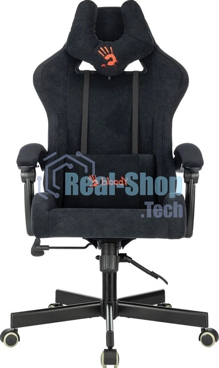 Кресло A4Tech Bloody GC-560 черный, ткань, 150 кг, подголовник, регулируемые подлокотники, механизм качания