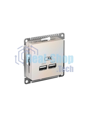 Механизм розетки USB AtlasDesign 5В 1порт х 2.1А 2порта х 1.05А жемчуг SchE ATN000433