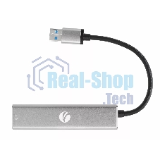 Переходник VCOM USB 3.0 -->RJ-45 1000Mbps+3 USB3.0, Aluminum Shell, 0.2м DH312A