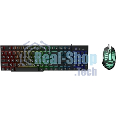 Комплект клавиатура+мышь Oklick 400GMK проводной, USB, 1200 DPI, чёрный
