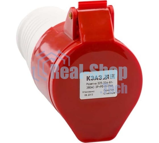 Розетка кабельная 225 32А 380AC 3P+PE+N 6ч IP44 КЭАЗ 222753