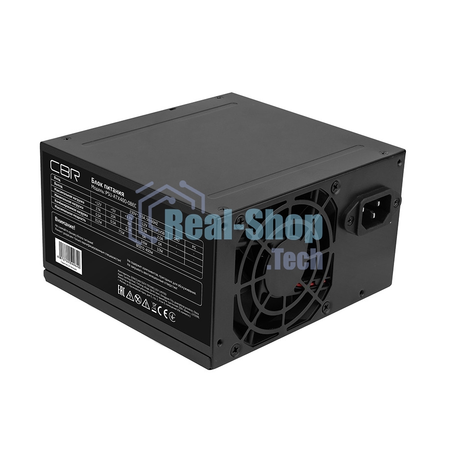 Блок питания CBR PSU-ATX400-08EC, 400Вт, 80мм, черный