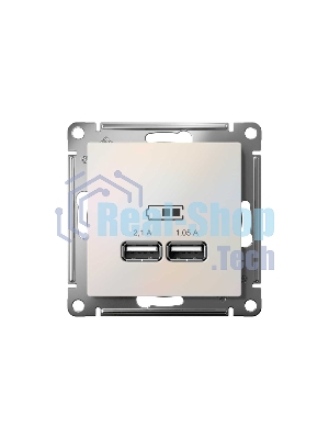 Механизм розетки USB AtlasDesign 5В 1порт х 2.1А 2порта х 1.05А жемчуг SchE ATN000433