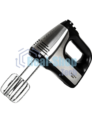Миксер SUPRA MXS-591 500 Вт, 6 скоростей, режим Турбо, насадки для взбивания яиц и крема, насадки для замеса тяжелого теста, корпус металл/пластик, черный)