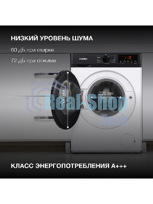 Стиральная машина Hyundai WME8215 класс: A загр.фронтальная макс.:8кг белый инвертер