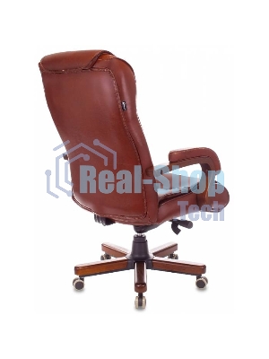 Кресло руководителя Бюрократ T-9926WALNUT светло-коричневый Leather Eichel, кожа, крестовина металл/дерево