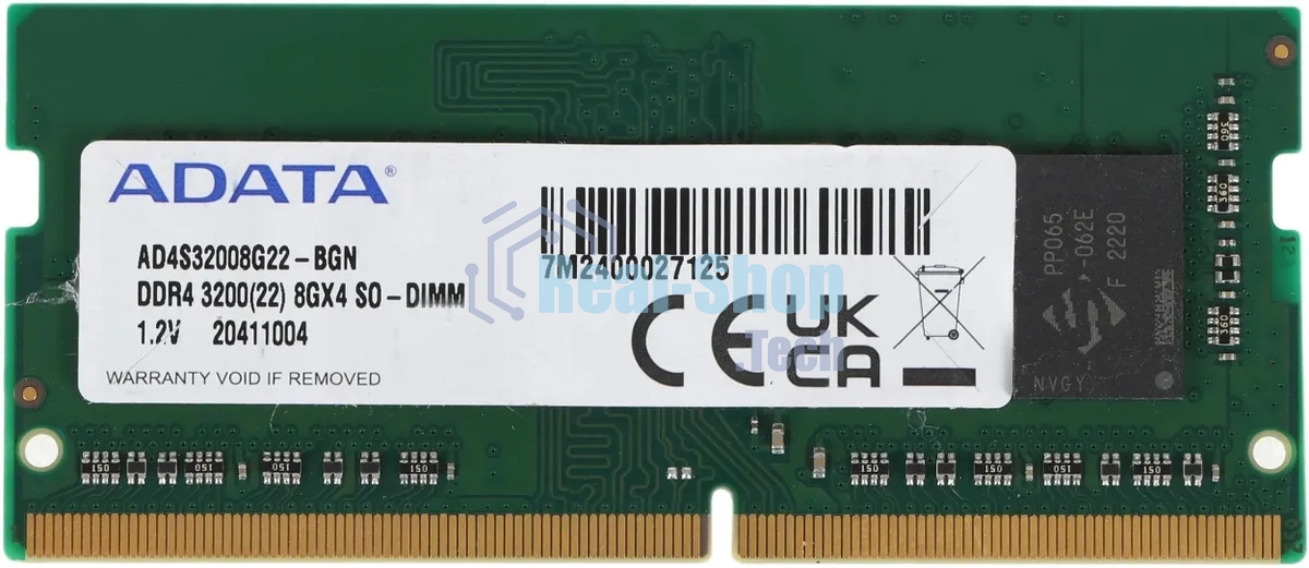 Оперативная память ADATA, DDR4, 8GB (1x8GB), 3200MHz, CL22, SO-DIMM, OEM
