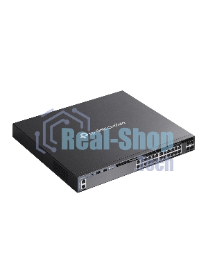 Коммутатор управляемый стекируемый 3 го уровня TP-Link SG6428X Omada с 24 гигабитными портами и 4 портами SFP+