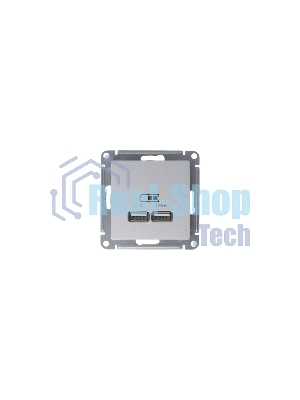 Механизм розетки USB AtlasDesign 5В 1порт х 2.1А 2порта х 1.05А жемчуг SchE ATN000433