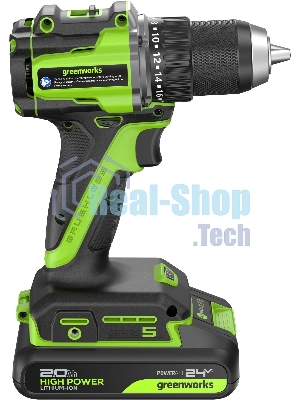 Дрель безударная Greenworks DD560 патрон:быстрозажимной реверс (3708407CUC)