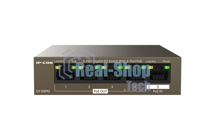 Коммутатор гигабитный IP-COM G1105PD-5-портовый PD с 4 портами PoE