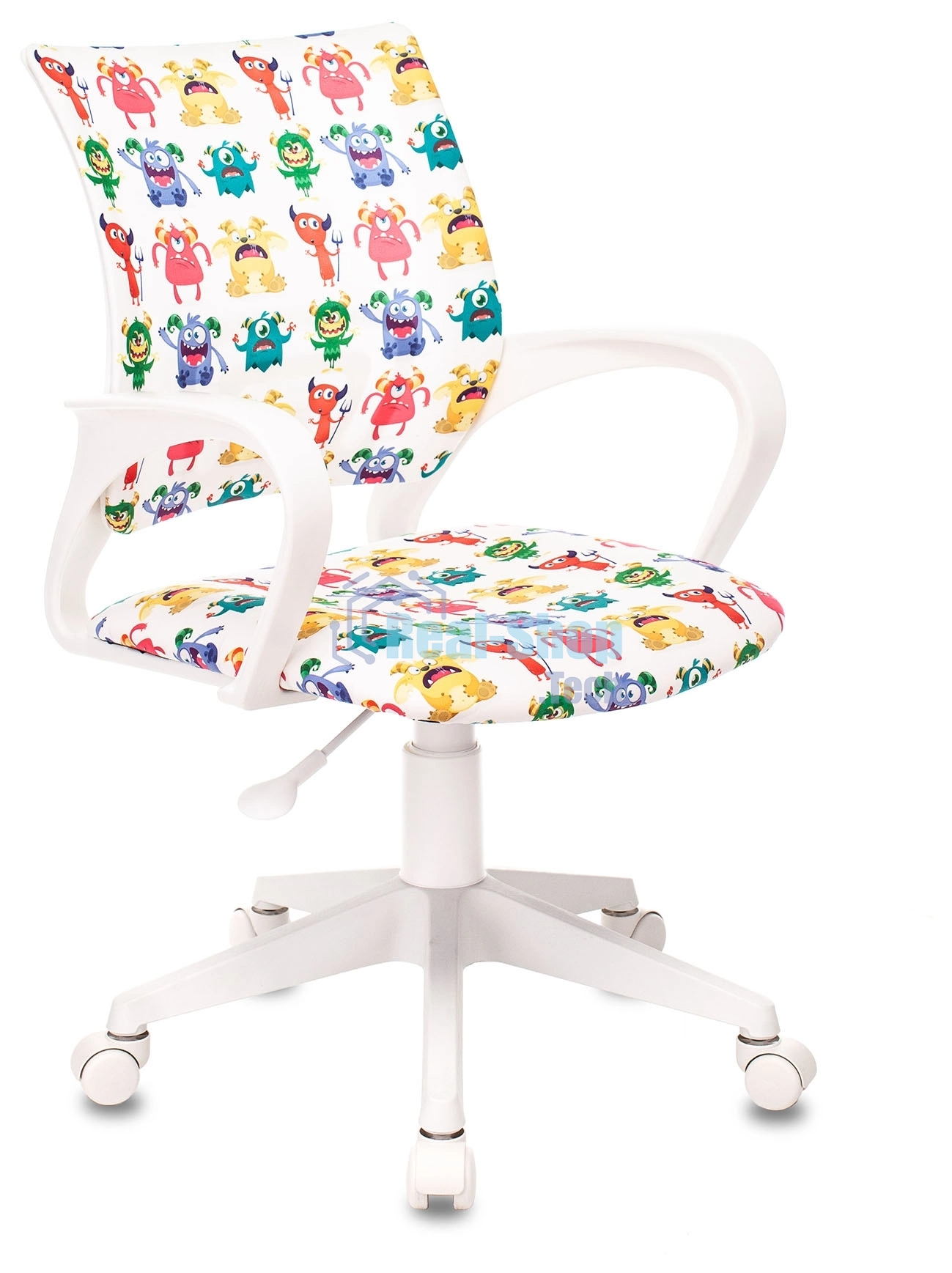 Кресло Бюрократ BuroKIDS 1 W белый, ткань, 120 кг