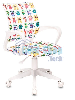 Кресло Бюрократ BuroKIDS 1 W белый, ткань, 120 кг