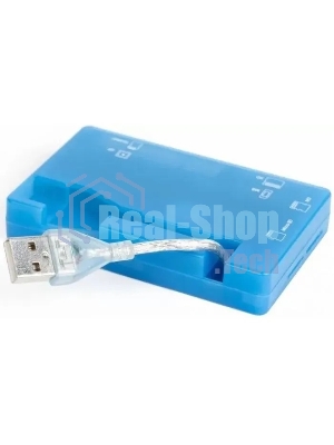 Карт-ридер AeroCool AMGCRM8300/синий/microSD/miniSD/SD/MMC/RS-MMC/MMCplus/MMC/MS Pro/MS/USB 2.0/пластик