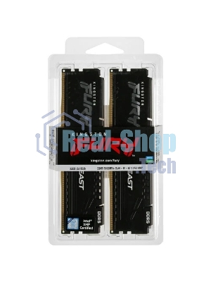 Оперативная память Kingston Fury Beast, DDR5, 32GB (2x16GB), 5600MHz, CL40, DIMM, с радиаторами, черный
