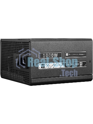 Блок питания Thermalright, 1000W 80+ Platinum (ATX, 3.0, PCIe 5.0, Full modular, 1x24(20+4)pin, 1xCPU 8(4+4)pin, 2xPCIe*2 8(6+2)pin, 1x12VHPWR PCIe 5.0 12+4pin 600мм, 6xSATA3, 4xMOLEX4pin, Active, 120x120мм, 150x140x86мм, APFC, OPP, OVP, OTP, OCP, SCP, UVP, черный)
