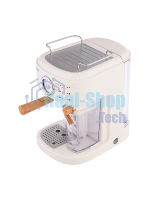 Кофеварка рожковая Maunfeld MF-737BG PRO бежевый, исп. кофе - молотый, 1.5 л, 1250 Вт, 15 бар