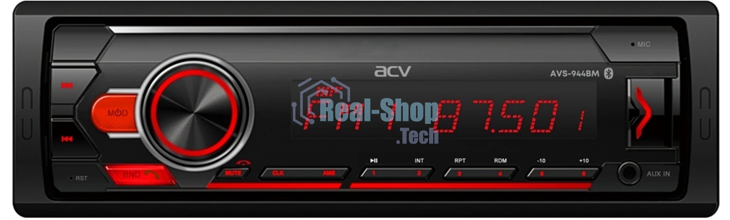 Автомагнитола ACV AVS-944BM, 1 DIN, Bluetooth, USB Type-A, AUX