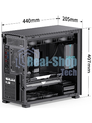 Компьютерный корпус без блока питания JONSBO D41 STD Black ATX без БП, боковая панель из закаленного стекла, mini-ITX, micro-ATX, ATX, черный