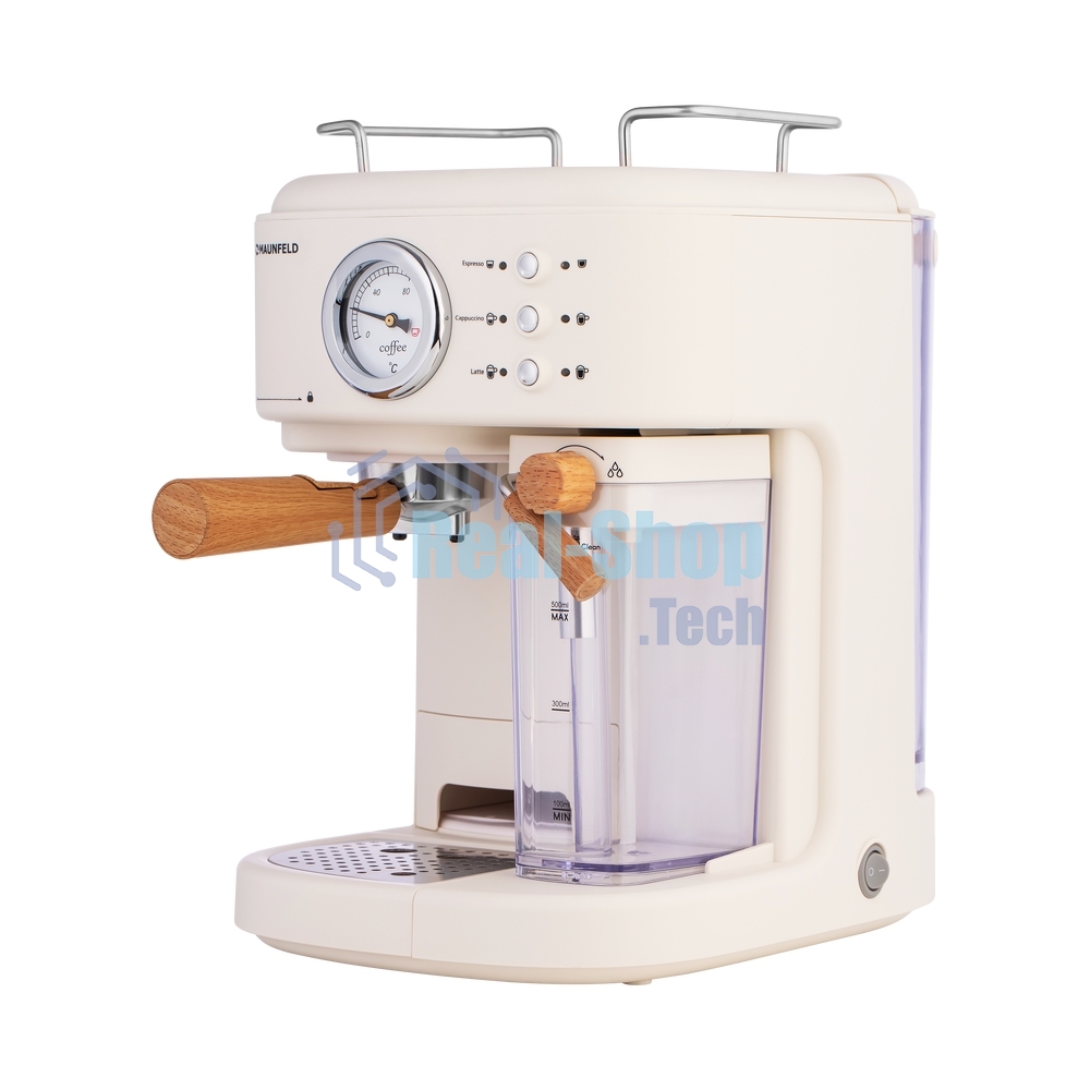 Кофеварка рожковая Maunfeld MF-737BG PRO бежевый, исп. кофе - молотый, 1.5 л, 1250 Вт, 15 бар