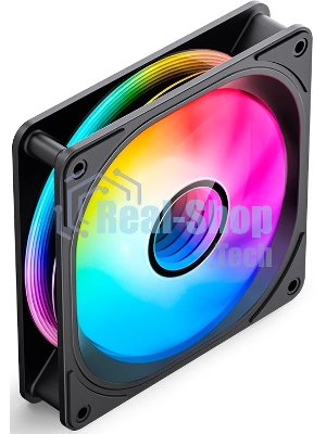 Вентилятор для корпуса JONSBO FR-606BR Reverse (120x120x25мм, 4-pin PWM, ARGb, 35.99CFM, 26.5dBA, 1500RPM, черный)