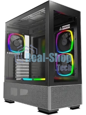 Компьютерный корпус Montech SKY TWO черный без БП ATX 3x140мм 2xUSB3.0 1xUSB3.1 audio bott PSU