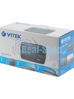 Радиоприемник Vitek VT-3591 (GY) LED индикатор Телескопическая антенна Тип батареек	UM-1