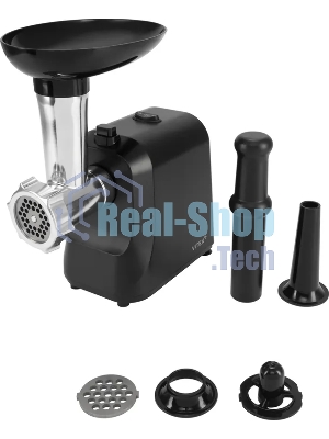 Мясорубка электрическая Vitek VT-MG3600 черный, 1800 Вт, 1.6 кг/мин, реверс, защита от перегрузки, насадки - 4