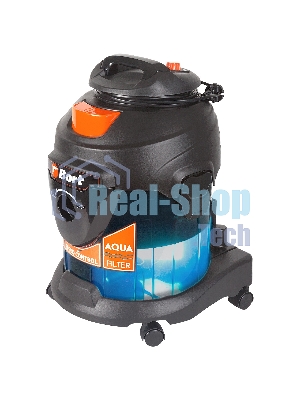 Строительный пылесос Bort BSS-1415-Aqua черный/синий, 200/1400 Вт, уборка сухая/влажная, пылесборник мешок/контейнер, 15 л