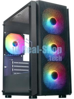 Компьютерный корпус XASTRA A402M 4FRGb Black mATX/Mesh/full-size TG/4x120мм FRGb fans/A402M-4FC12F-BK