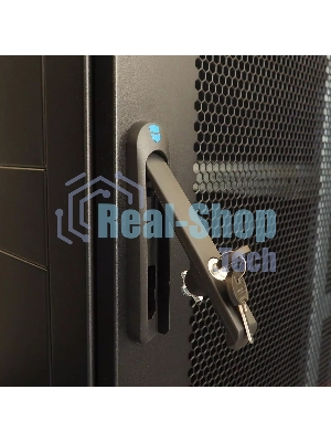 Шкаф серверный напольный 48U (600 1000) дверь перфорированная, задние двойные перфорированные, черный