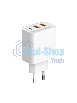 Сетевое зарядное устройство Rexant с двумя портами USB-A и одним портом USB-C, 10 Вт