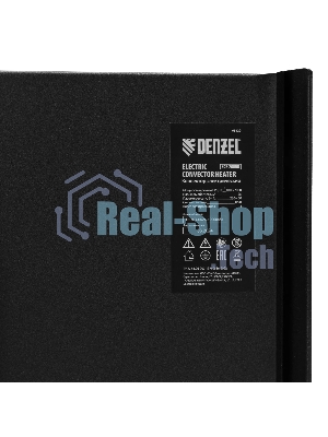Конвектор электрический Denzel XCE-2000B черный, 2000 Вт, 25 м2, термостат