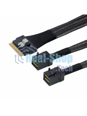 Кабель LR-Link SlimSAS x8 to 2 x miniSAS HD (SFF-8654 x8 - 2 x SFF-8643) Cable, 800мм