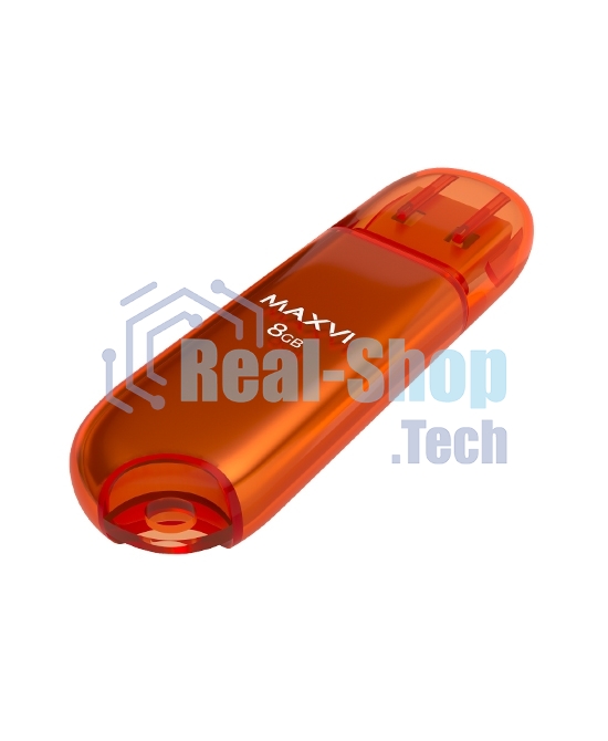 Флешка USB Maxvi P1 orange (FD8GBUSB20C10P1), 8GB, USB 2.0, R/W 15/5, оранжевый