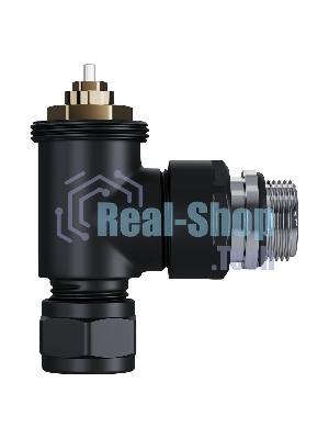 Набор термостатический угловой Royal Thermo Design Pro 15мм М30х1,5 черный