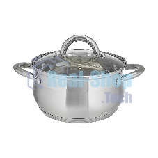 Кастрюля WEBBER BE-352/2 2,8 л, из нержавеющей стали со стеклянной крышкой