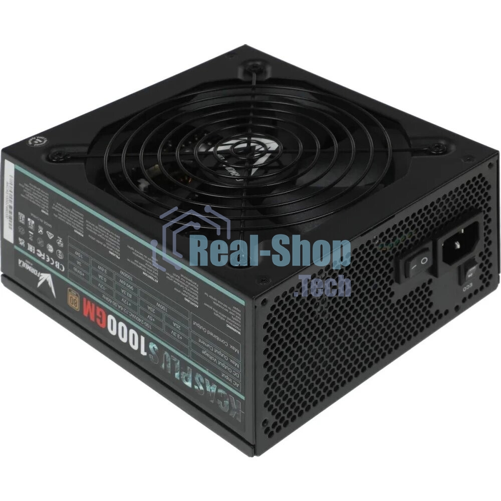 Блок питания Aerocool/Formula 1000W Retail KCAS PLUS 1000GM, 80 PLUS Gold, ATX v2.4, модульный, fan 14cm, 6x PCI-E [6+2-Pin], 10x SATA, 6x MOLEX
