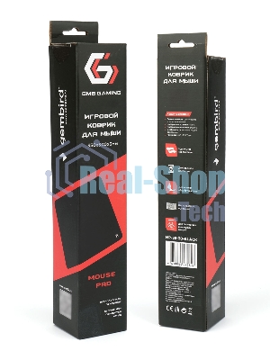 Коврик для мыши Gembird MP-35-30-BLACK, черный, 350х300х3мм, ткань/резина, оверлок, коробка