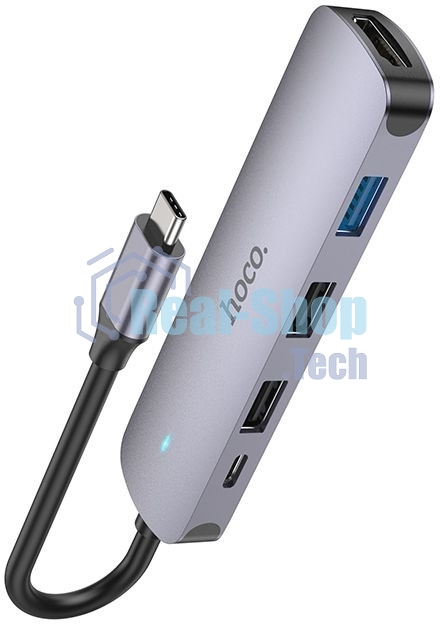 USB-концентратор Hoco HB27, USB Type-C, HDMI/PD/USB 3.0/USB 2.0, USB Type-C