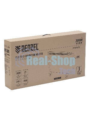 Конвектор электрический Denzel XCE-2000B черный, 2000 Вт, 25 м2, термостат