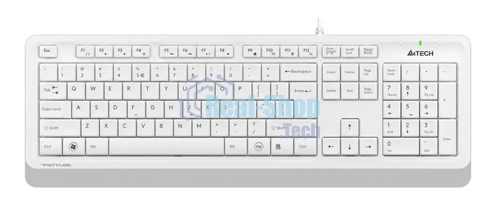 Клавиатура проводная A4Tech Fstyler FK10, USB, белый/серый