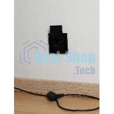 Розетка 1-местная IEK BRITE РСбш10-3-БрЧ (BR-R16-16-K02) с заземлением, с защитными шторками и крышкой, 16А, IP20, черный