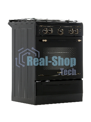 Плита газовая Gefest ПГ 6100-02 0187 черный, конфорок 4 шт, духовка 52 л, 60 см x 85 см x 60 см