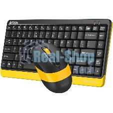 Комплект клавиатура+мышь A4Tech FStyler F1110 Bumblebee проводной, USB, 1200 DPI, жёлтый/чёрный