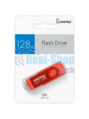 Флешка USB SmartBuy Twist Red (SB128Gb3TWR), 128Gb, USB 3.0, R/W 90/40, красный